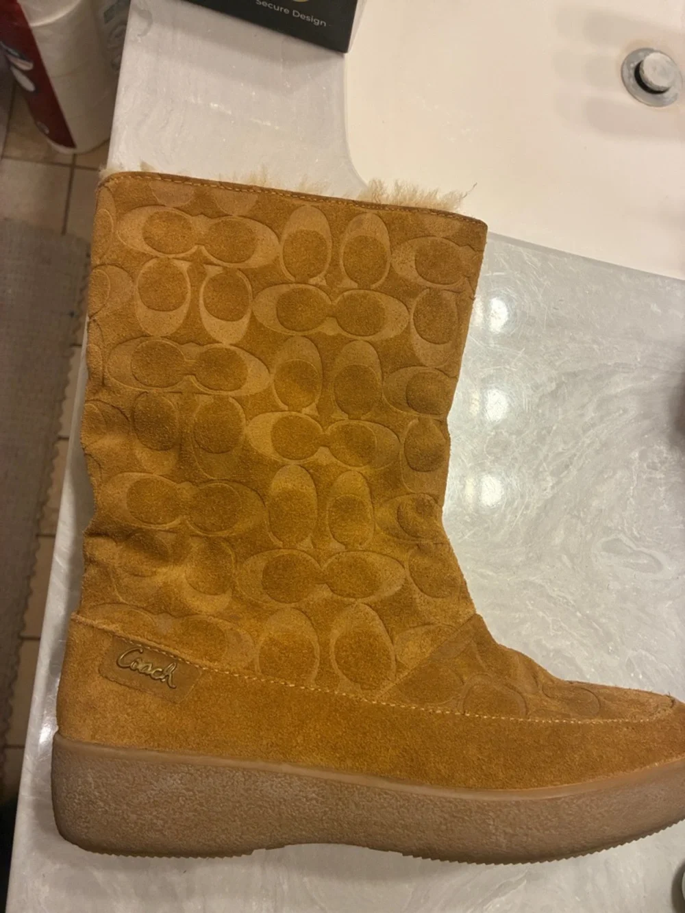 Coach Suede Boot in Tan